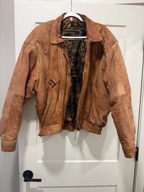 Vintage Nicole Sarhady Collections Leather Bomber Jacket Size XL